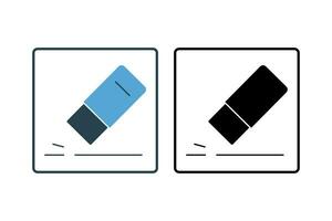 Eraser icon. Icon related to stationery. solid icon style. Simple vector design editable