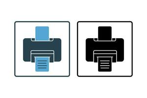 printer icon. Icon related to stationery. flat line icon style. Simple vector design editable