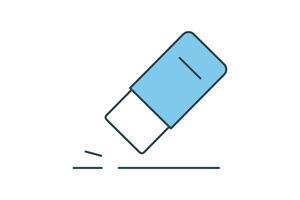 Eraser icon. Icon related to stationery. flat line icon style. Simple vector design editable