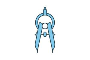 divider icon. Icon related to stationery. flat line icon style. Simple vector design editable