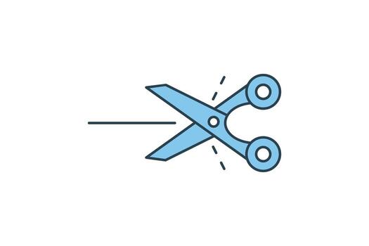 scissors icon. Icon related to stationery. flat line icon style. Simple vector design editable