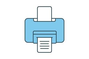 printer icon. Icon related to stationery. flat line icon style. Simple vector design editable