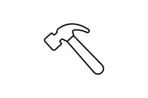 Hammer Icon. Icon related to carpentry, construction, projects. line icon style. Simple vector design editable