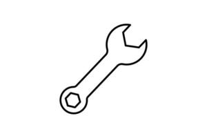 Wrench Icon. Icon related to repair, maintenance, assembly, applications and user interfaces. line icon style. Simple vector design editable