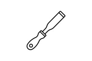 Chisel Icon. Icon related to woodworking, sculpting, crafting, applications, user interfaces. line icon style. Simple vector design editable