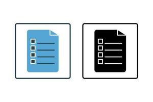 Survey Form Icon. Icon related to survey. solid icon style. Simple vector design editable