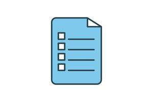 Survey Form Icon. Icon related to survey. flat line icon style. Simple vector design editable