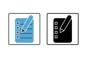 Feedback Form Icon. Icon related to survey. solid icon style. Simple vector design editable