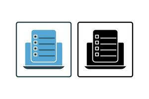 Online Survey Icon. Icon related to survey. solid icon style. Simple vector design editable