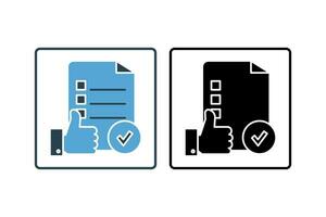 Approval Icon. Icon related to survey. solid icon style. Simple vector design editable