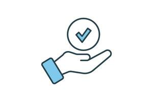 Agree Icon. Icon related to survey. flat line icon style. Simple vector design editable