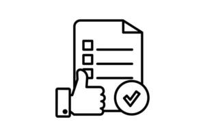 Approval Icon. Icon related to survey. line icon style. Simple vector design editable