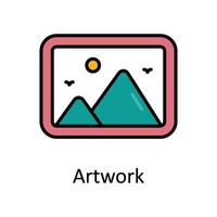 Artwork Filled outline Icon Design illustration. Art and Crafts Symbol on White background EPS 10 File vector