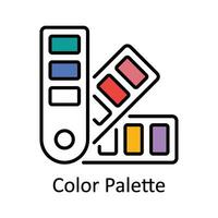 Color Palette Filled outline Icon Design illustration. Art and Crafts Symbol on White background EPS 10 File vector