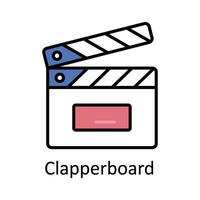 Clapperboard Filled outline Icon Design illustration. Art and Crafts Symbol on White background EPS 10 File vector