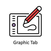 Graphic Tab Filled outline Icon Design illustration. Art and Crafts Symbol on White background EPS 10 File vector