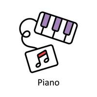 Piano Filled outline Icon Design illustration. Art and Crafts Symbol on White background EPS 10 File vector