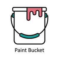 Paint Bucket Filled outline Icon Design illustration. Art and Crafts Symbol on White background EPS 10 File vector