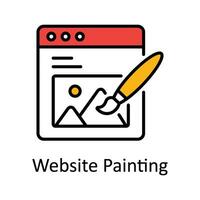 Website Painting Filled outline Icon Design illustration. Art and Crafts Symbol on White background EPS 10 File vector