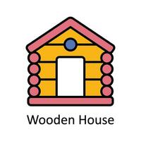 Wooden House Filled outline Icon Design illustration. Art and Crafts Symbol on White background EPS 10 File vector