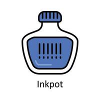 Inkpot Filled outline Icon Design illustration. Art and Crafts Symbol on White background EPS 10 File vector