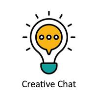 Creative Chat Filled outline Icon Design illustration. Art and Crafts Symbol on White background EPS 10 File vector