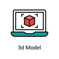 3d Model Filled outline Icon Design illustration. Art and Crafts Symbol on White background EPS 10 File vector