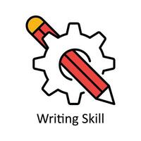 Writing Skill Filled outline Icon Design illustration. Art and Crafts Symbol on White background EPS 10 File vector