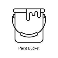 Paint Bucket vector outline Icon Design illustration. Art and Crafts Symbol on White background EPS 10 File