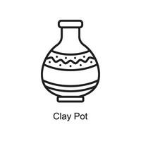 Clay Pot vector outline Icon Design illustration. Art and Crafts Symbol on White background EPS 10 File