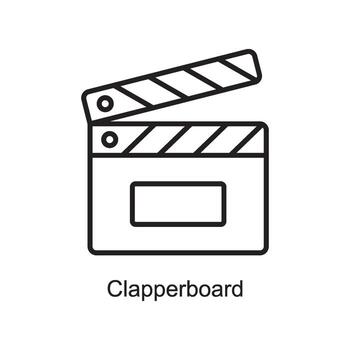 Clapperboard vector outline Icon Design illustration. Art and Crafts Symbol on White background EPS 10 File