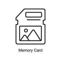 memoria tarjeta vector contorno icono diseño ilustración. Arte y artesanía símbolo en blanco antecedentes eps 10 archivo