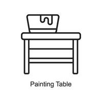 Painting Table vector outline Icon Design illustration. Art and Crafts Symbol on White background EPS 10 File