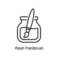 Wash Paintbrush vector outline Icon Design illustration. Art and Crafts Symbol on White background EPS 10 File