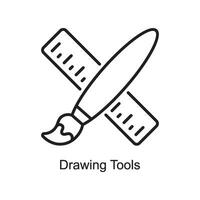 dibujo herramientas vector contorno icono diseño ilustración. Arte y artesanía símbolo en blanco antecedentes eps 10 archivo