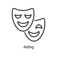 Acting vector outline Icon Design illustration. Art and Crafts Symbol on White background EPS 10 File