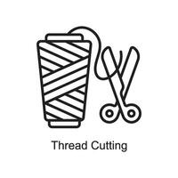 Thread Cutting vector outline Icon Design illustration. Art and Crafts Symbol on White background EPS 10 File