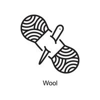 Wool vector outline Icon Design illustration. Art and Crafts Symbol on White background EPS 10 File