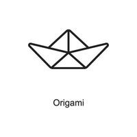 Origami vector outline Icon Design illustration. Art and Crafts Symbol on White background EPS 10 File