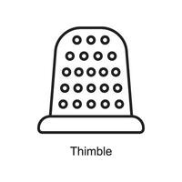 Thimble vector outline Icon Design illustration. Art and Crafts Symbol on White background EPS 10 File