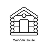 Wooden House vector outline Icon Design illustration. Art and Crafts Symbol on White background EPS 10 File