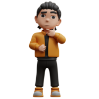 3D illustration boy thinking something png