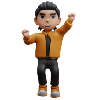 3d illustration Lycklig pojke Hoppar png