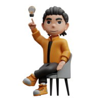 3D illustration man Having idea png