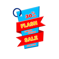 3d label flash uitverkoop korting percentage rood, geel, blauw kleur png