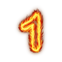 Burning Number One Fire Flames effect Illustration On transparent Background, Burning Number One On A White Or Transparent Background png