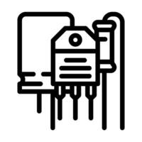 electrónico componentes fabricación ingeniero línea icono vector ilustración