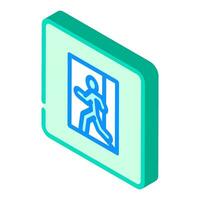 emergency exit safety isometric icon vector illustration