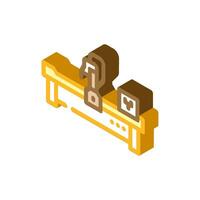 cnc machine manufacturing engineer isometric icon vector illustration