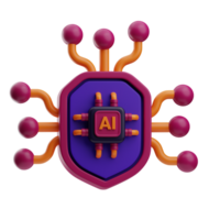 artificiel intelligence protection illustration 3d png